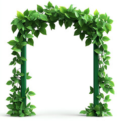 Fototapeta premium A beautiful green arch adorned with lush leaves, creating a natural and serene entrance