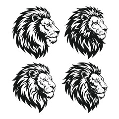 Fototapeta premium Angry lion face vector illustration t-shirt concept design isolated on a white background
