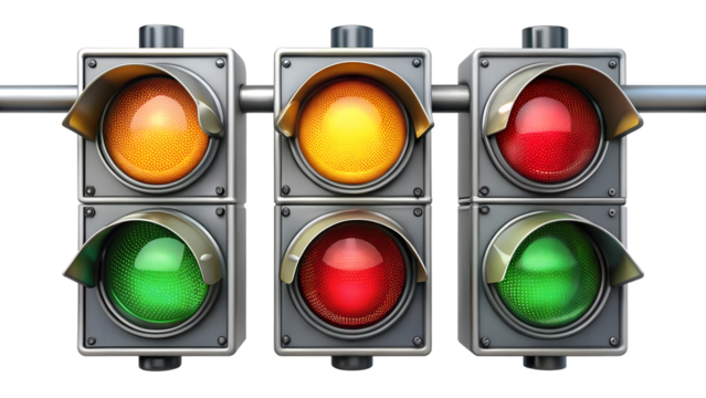 traffic light isolated on white
