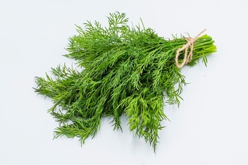 Fresh green dill on a white background. Healthy eating