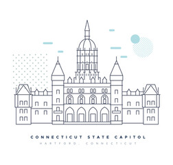Naklejka premium Connecticut State Capitol - Hartford - Stock Illustration