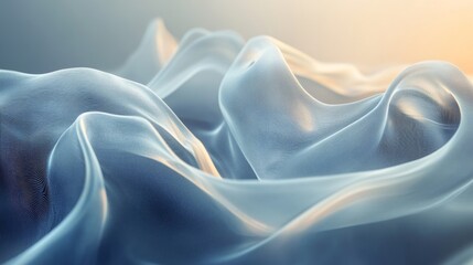 Obraz premium Abstract blue and white waves flow in the air