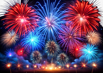 Fototapeta premium fireworks on the night sky