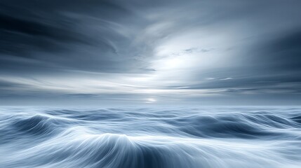 Fototapeta premium Stormy sea, dramatic sky, ocean waves, background design