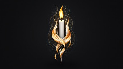 A candle burns softly, its warm light creating an atmosphere of prayer and spirituality