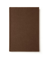 Brown book with blank cover isolated.