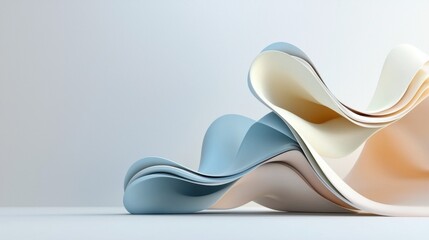 Abstract 3D minimalist background , trendy pastel color palette