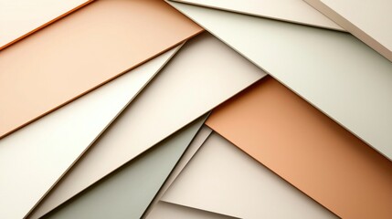 Minimalist abstract background with geometric shapes, soft shadows, muted earthy tones, perfect symmetry, clean and modern aesthetic, negative space for text