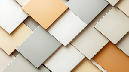 Minimalist abstract background with geometric shapes, soft shadows, muted earthy tones, perfect symmetry