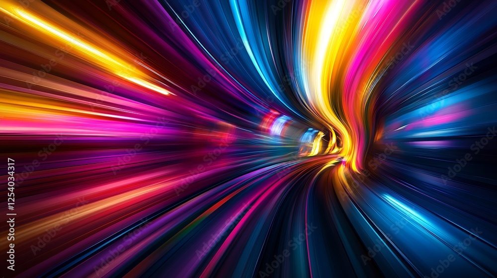 Fototapete stunning color trails in motion creating a hypnotic abstract visual experience : generative ai