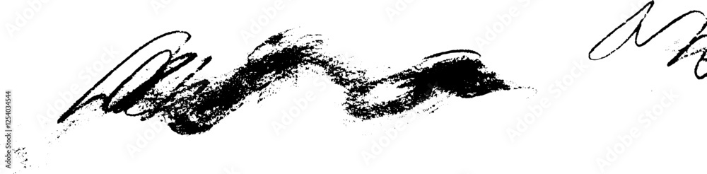 Fototapete a series of abstract black brush strokes on a white background, creating a dynamic and artistic effe