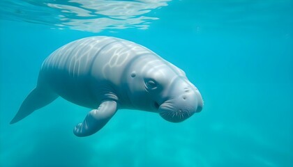 Obraz premium a seal in the water looking at the camera