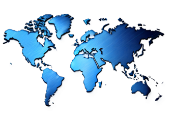 map of the world in blue