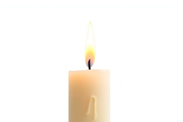 A burning candle emits a soft, warm glow, symbolizing faith and prayer in a serene setting often associated with Christian observances and remembrance