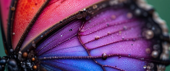 macro detailed closeup photo of colourful vibrant butterfly wings texture pattern