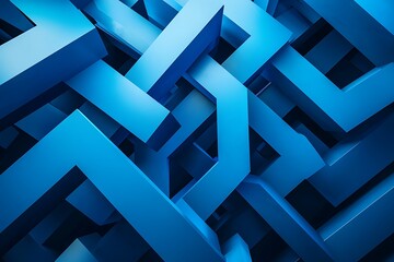 Geometric interwoven arrows building seamless strategic plans for success