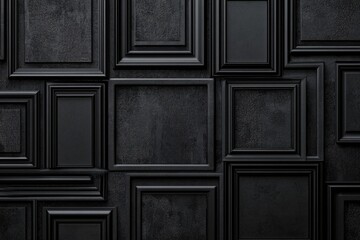 Fototapeta premium Black Wall with Clock