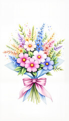 Obraz premium Charming springtime bouquet with pastel flowers, Women’s Day celebration