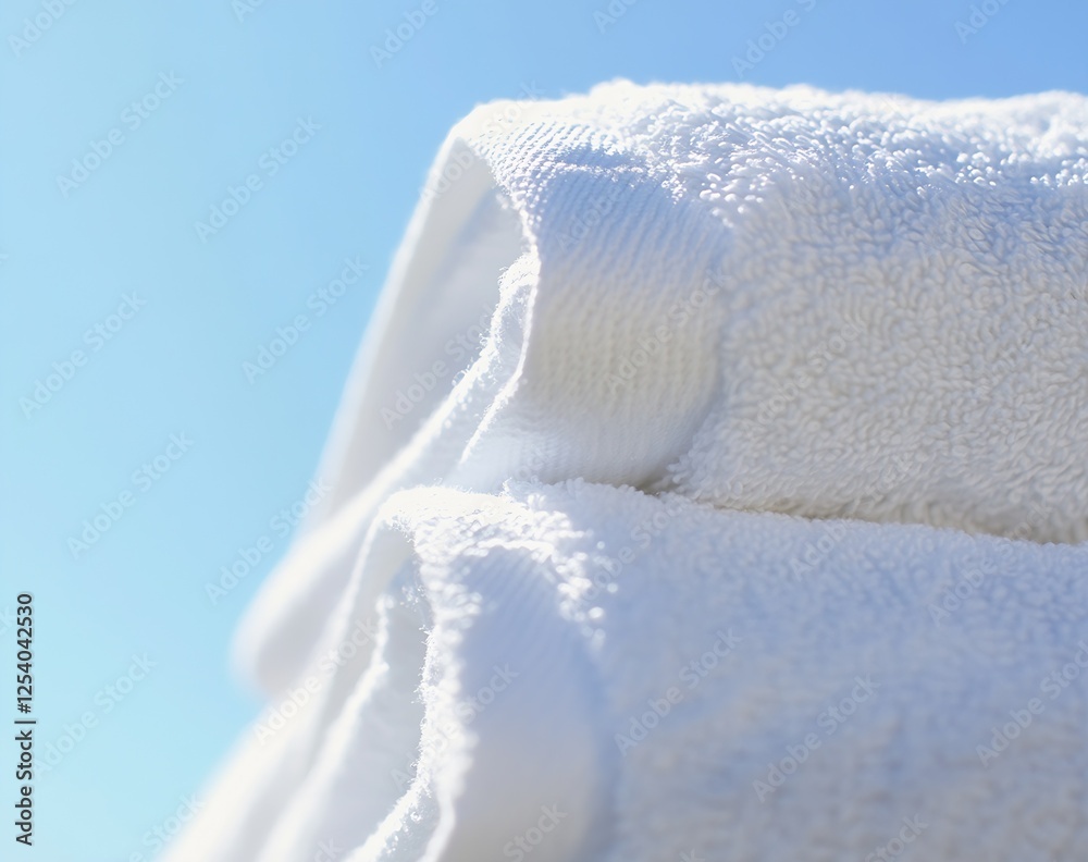 Aufkleber artistic angle of soft white towels captured in natural light highlighting their fluffy texture : ge