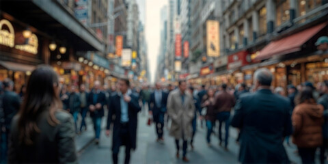 Obraz premium background shot blur image for crowded people in the city