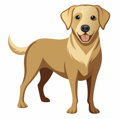 labrador retriever dog isolated on white, Color vector illustration. Pet animal, Cartoon Vector 