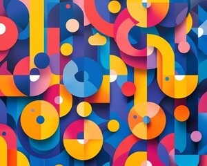 Overlapping geometric elements forming vibrant strategic networks