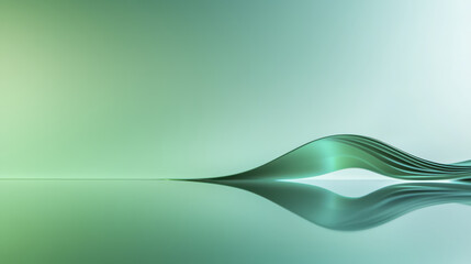 Smooth green gradient waves create serene and calming atmosphere