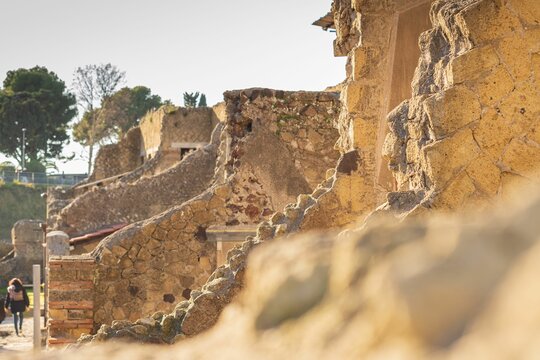 Sunset Illumination of Ancient Roman Ruins