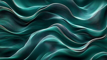Obraz premium Teal abstract waves, flowing design
