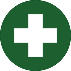 Fire emergency icons. isolated on white background. green circle. flat design. Vector illustration. Doctor.
