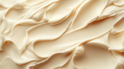 Obraz premium Creamy swirls of beige cosmetic cream creating a luxurious texture
