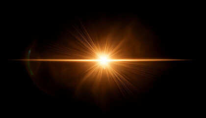 lens flair as a graphic element isolated against a black background