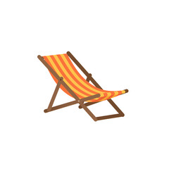 Flat Icon of a Beach Chair with Striped Pattern