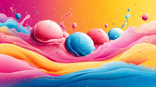 Colorful Abstract Liquid Paint Art: Vibrant Psychedelic Texture with Flowing Swirls for Creative Website Backgrounds