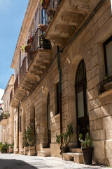 Obraz premium Scicli cityscape. View to Historical Buildings. Sicily, Italy.