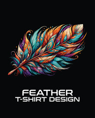 Obraz premium Feather Vector T Shirt Design
