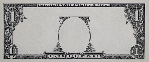 U.S. 1 dollar border with empty middle area