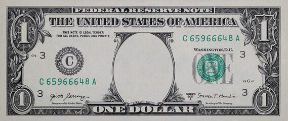 U.S. 1 dollar border with empty middle area