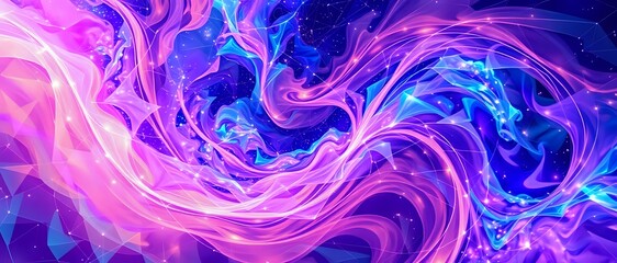 Ethereal Cosmic Waterfall Tendrils in Vibrant Abstract Design