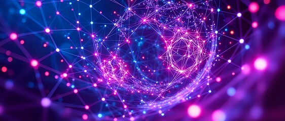 Abstract Node Network Background | Glowing Node Stock Photos