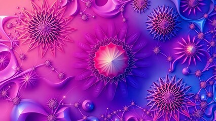 Vibrant Abstract Digital Art with Fractal Patterns