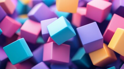 Obraz premium Colorful 3D cubes in an abstract digital composition