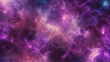 Fototapeta premium A deep purple nebula with glowing stars scattered across space