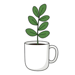 Plant Inside a Coffee Cup