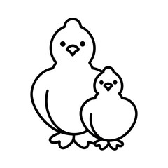 Trendy Baby Chicks Line Art Outline Vector for Modern Projects