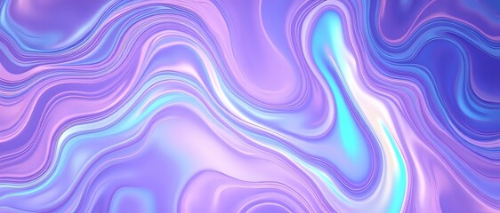 Obraz premium Dancing Ocean Waves - Purple Blue Gradient
