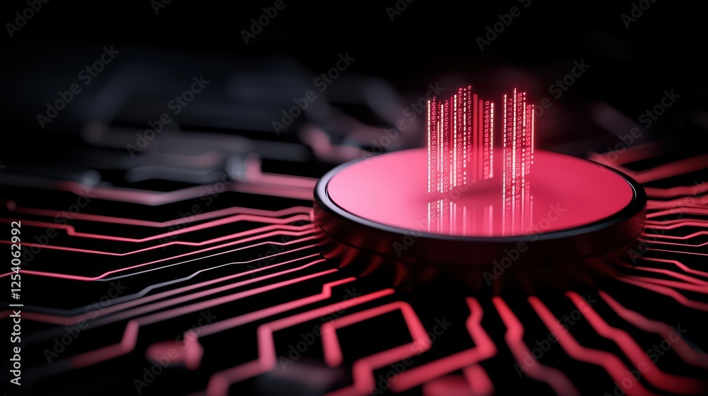 Poster abstract digital visualization of technology with circuit patterns