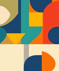 Vibrant Geometric Abstract Art - Bold Colors & Modern Design