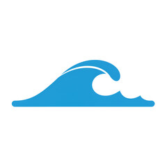Obraz premium Simple Flat Design of a Wave in the Ocean