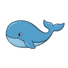 Obraz premium Small Whale in Profile with a Curved Tail